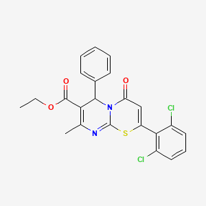 ethyl 2-(2,6-dichlorophenyl)-8-methyl-4-oxo-6-phenyl-4H,6H-pyrimido[2,1-b][1,3]thiazine-7-carboxylate