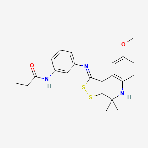 N-(3-{[(1Z)-8-methoxy-4,4-dimethyl-4,5-dihydro-1H-[1,2]dithiolo[3,4-c]quinolin-1-ylidene]amino}phenyl)propanamide