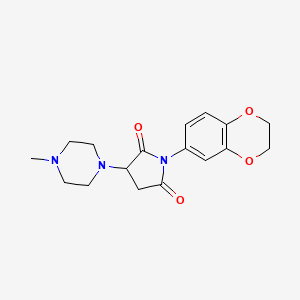 molecular formula C17H21N3O4 B11183175 1-(2,3-Dihydro-1,4-benzodioxin-6-yl)-3-(4-methylpiperazin-1-yl)pyrrolidine-2,5-dione 