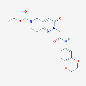 ethyl 2-[2-(2,3-dihydro-1,4-benzodioxin-6-ylamino)-2-oxoethyl]-3-oxo-3,5,7,8-tetrahydropyrido[4,3-c]pyridazine-6(2H)-carboxylate