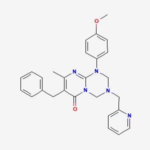 7-Benzyl-1-(4-methoxyphenyl)-8-methyl-3-[(pyridin-2-YL)methyl]-1H,2H,3H,4H,6H-pyrimido[1,2-A][1,3,5]triazin-6-one