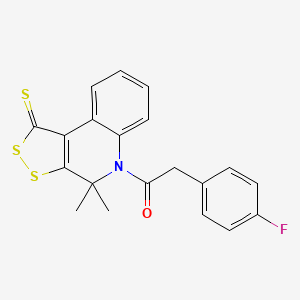 1-(4,4-dimethyl-1-thioxo-1,4-dihydro-5H-[1,2]dithiolo[3,4-c]quinolin-5-yl)-2-(4-fluorophenyl)ethanone