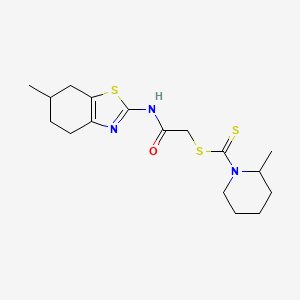 2-[(6-Methyl-4,5,6,7-tetrahydro-1,3-benzothiazol-2-yl)amino]-2-oxoethyl 2-methylpiperidine-1-carbodithioate