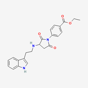 ethyl 4-(3-{[2-(1H-indol-3-yl)ethyl]amino}-2,5-dioxopyrrolidin-1-yl)benzoate