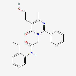 molecular formula C23H25N3O3 B11183289 N-(2-ethylphenyl)-2-[5-(2-hydroxyethyl)-4-methyl-6-oxo-2-phenylpyrimidin-1(6H)-yl]acetamide 