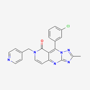 molecular formula C21H15ClN6O B11183296 9-(3-chlorophenyl)-2-methyl-7-(4-pyridylmethyl)pyrido[4,3-d][1,2,4]triazolo[1,5-a]pyrimidin-8(7H)-one 