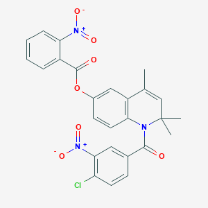 1-[(4-Chloro-3-nitrophenyl)carbonyl]-2,2,4-trimethyl-1,2-dihydroquinolin-6-yl 2-nitrobenzoate