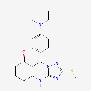 9-[4-(diethylamino)phenyl]-2-(methylsulfanyl)-5,6,7,9-tetrahydro[1,2,4]triazolo[5,1-b]quinazolin-8(4H)-one