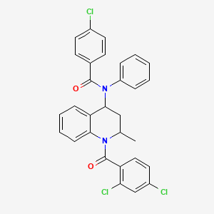 4-chloro-N-{1-[(2,4-dichlorophenyl)carbonyl]-2-methyl-1,2,3,4-tetrahydroquinolin-4-yl}-N-phenylbenzamide