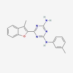 molecular formula C19H17N5O B11183358 6-(3-Methyl-benzofuran-2-yl)-N-m-tolyl-[1,3,5]triazine-2,4-diamine 