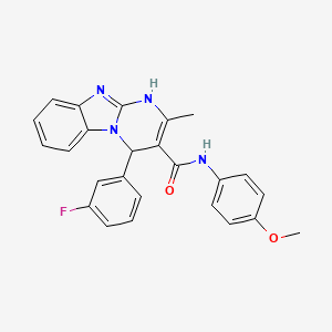 molecular formula C25H21FN4O2 B11183399 4-(3-fluorophenyl)-N-(4-methoxyphenyl)-2-methyl-1,4-dihydropyrimido[1,2-a]benzimidazole-3-carboxamide 