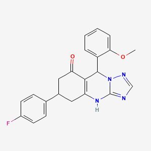 6-(4-fluorophenyl)-9-(2-methoxyphenyl)-5,6,7,9-tetrahydro[1,2,4]triazolo[5,1-b]quinazolin-8(4H)-one