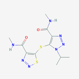 N-methyl-5-{[4-(methylcarbamoyl)-1-(propan-2-yl)-1H-1,2,3-triazol-5-yl]sulfanyl}-1,2,3-thiadiazole-4-carboxamide