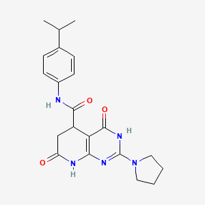 4,7-dioxo-N-[4-(propan-2-yl)phenyl]-2-(pyrrolidin-1-yl)-3,4,5,6,7,8-hexahydropyrido[2,3-d]pyrimidine-5-carboxamide