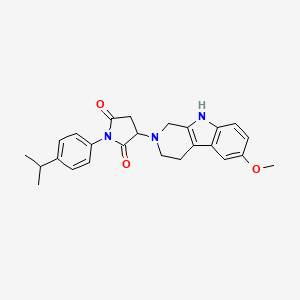 3-(6-methoxy-1,3,4,9-tetrahydro-2H-beta-carbolin-2-yl)-1-[4-(propan-2-yl)phenyl]pyrrolidine-2,5-dione