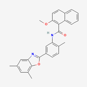 N-[5-(5,7-dimethyl-1,3-benzoxazol-2-yl)-2-methylphenyl]-2-methoxynaphthalene-1-carboxamide