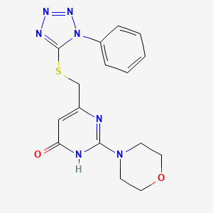 2-(morpholin-4-yl)-6-{[(1-phenyl-1H-tetrazol-5-yl)sulfanyl]methyl}pyrimidin-4(3H)-one