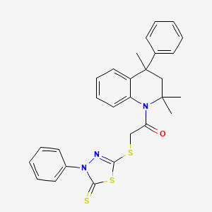 2-[(4-phenyl-5-thioxo-4,5-dihydro-1,3,4-thiadiazol-2-yl)sulfanyl]-1-(2,2,4-trimethyl-4-phenyl-3,4-dihydroquinolin-1(2H)-yl)ethanone