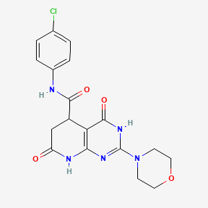 molecular formula C18H18ClN5O4 B11183498 N-(4-chlorophenyl)-2-(morpholin-4-yl)-4,7-dioxo-3,4,5,6,7,8-hexahydropyrido[2,3-d]pyrimidine-5-carboxamide 