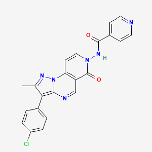 N-[3-(4-chlorophenyl)-2-methyl-6-oxopyrazolo[1,5-a]pyrido[3,4-e]pyrimidin-7(6H)-yl]isonicotinamide