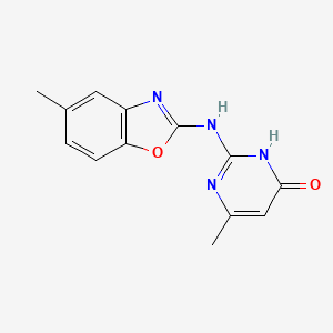 molecular formula C13H12N4O2 B11183516 6-Methyl-2-[(5-methyl-1,3-benzoxazol-2-yl)amino]pyrimidin-4-ol 