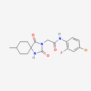 N-(4-bromo-2-fluorophenyl)-2-{8-methyl-2,4-dioxo-1,3-diazaspiro[4.5]decan-3-yl}acetamide