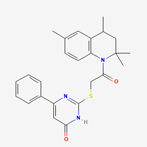 2-[(4-hydroxy-6-phenylpyrimidin-2-yl)sulfanyl]-1-(2,2,4,6-tetramethyl-3,4-dihydroquinolin-1(2H)-yl)ethanone