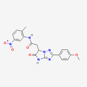 molecular formula C20H18N6O5 B11183532 2-[2-(4-methoxyphenyl)-5-oxo-5,6-dihydro-4H-imidazo[1,2-b][1,2,4]triazol-6-yl]-N-(2-methyl-5-nitrophenyl)acetamide 