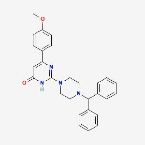 molecular formula C28H28N4O2 B11183537 2-[4-(diphenylmethyl)piperazin-1-yl]-6-(4-methoxyphenyl)pyrimidin-4(3H)-one 