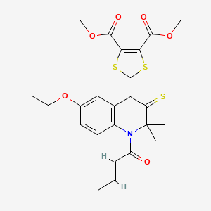 dimethyl 2-(1-(2-butenoyl)-6-(ethyloxy)-2,2-dimethyl-3-thioxo-2,3-dihydro-4(1H)-quinolinylidene)-1,3-dithiole-4,5-dicarboxylate