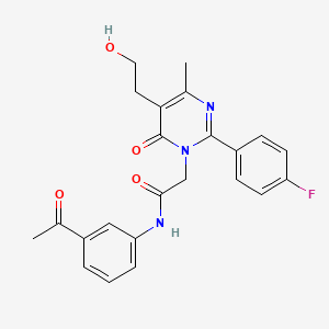 N-(3-acetylphenyl)-2-[2-(4-fluorophenyl)-5-(2-hydroxyethyl)-4-methyl-6-oxopyrimidin-1(6H)-yl]acetamide