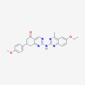 molecular formula C26H25N5O3 B11183614 2-[(6-ethoxy-4-methylquinazolin-2-yl)amino]-7-(4-methoxyphenyl)-7,8-dihydroquinazolin-5(6H)-one 