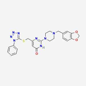 2-[4-(1,3-benzodioxol-5-ylmethyl)piperazin-1-yl]-6-{[(1-phenyl-1H-tetrazol-5-yl)sulfanyl]methyl}pyrimidin-4(3H)-one