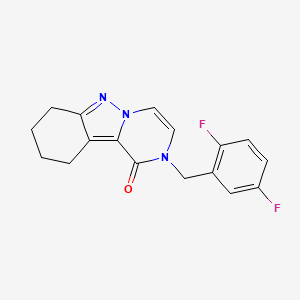 2-[(2,5-difluorophenyl)methyl]-1H,2H,7H,8H,9H,10H-pyrazino[1,2-b]indazol-1-one