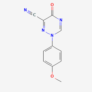 molecular formula C11H8N4O2 B11183617 2-(4-Methoxyphenyl)-5-oxo-2,5-dihydro-1,2,4-triazine-6-carbonitrile 