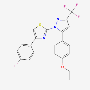 2-[5-(4-ethoxyphenyl)-3-(trifluoromethyl)-1H-pyrazol-1-yl]-4-(4-fluorophenyl)-1,3-thiazole