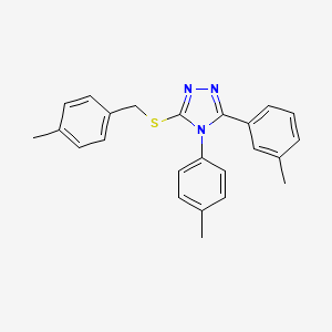 molecular formula C24H23N3S B11183654 3-(3-methylphenyl)-4-(4-methylphenyl)-5-{[(4-methylphenyl)methyl]sulfanyl}-4H-1,2,4-triazole 