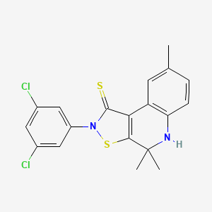 molecular formula C19H16Cl2N2S2 B11183656 2-(3,5-dichlorophenyl)-4,4,8-trimethyl-4,5-dihydroisothiazolo[5,4-c]quinoline-1(2H)-thione 