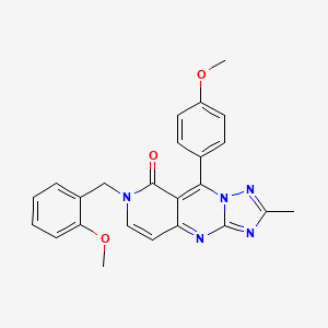 molecular formula C24H21N5O3 B11183688 7-(2-methoxybenzyl)-9-(4-methoxyphenyl)-2-methylpyrido[4,3-d][1,2,4]triazolo[1,5-a]pyrimidin-8(7H)-one 