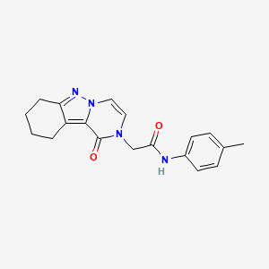 N-(4-methylphenyl)-2-{1-oxo-1H,2H,7H,8H,9H,10H-pyrazino[1,2-b]indazol-2-yl}acetamide