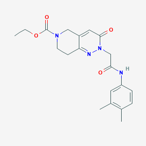 ethyl 2-{2-[(3,4-dimethylphenyl)amino]-2-oxoethyl}-3-oxo-3,5,7,8-tetrahydropyrido[4,3-c]pyridazine-6(2H)-carboxylate