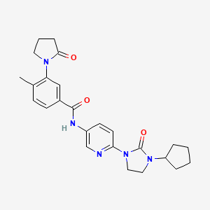 N-[6-(3-cyclopentyl-2-oxoimidazolidin-1-yl)pyridin-3-yl]-4-methyl-3-(2-oxopyrrolidin-1-yl)benzamide