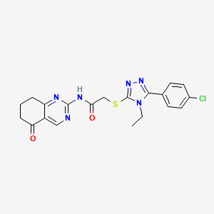 2-{[5-(4-chlorophenyl)-4-ethyl-4H-1,2,4-triazol-3-yl]sulfanyl}-N-(5-oxo-5,6,7,8-tetrahydro-2-quinazolinyl)acetamide