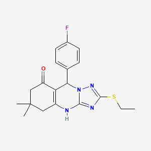 2-(ethylsulfanyl)-9-(4-fluorophenyl)-6,6-dimethyl-5,6,7,9-tetrahydro[1,2,4]triazolo[5,1-b]quinazolin-8(4H)-one