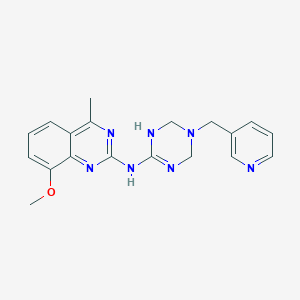 8-methoxy-4-methyl-N-[5-(pyridin-3-ylmethyl)-1,4,5,6-tetrahydro-1,3,5-triazin-2-yl]quinazolin-2-amine