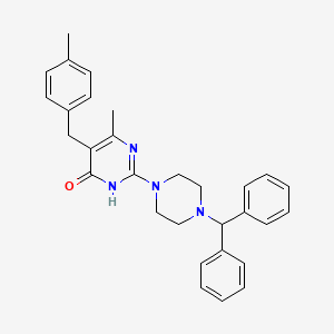 2-[4-(diphenylmethyl)piperazin-1-yl]-6-methyl-5-(4-methylbenzyl)pyrimidin-4(3H)-one