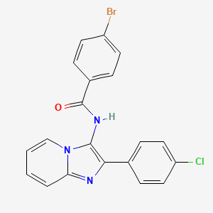 molecular formula C20H13BrClN3O B11183801 4-bromo-N-[2-(4-chlorophenyl)imidazo[1,2-a]pyridin-3-yl]benzamide 