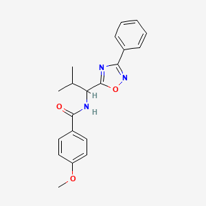 4-methoxy-N-[2-methyl-1-(3-phenyl-1,2,4-oxadiazol-5-yl)propyl]benzamide