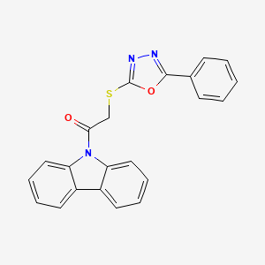 1-(9H-carbazol-9-yl)-2-[(5-phenyl-1,3,4-oxadiazol-2-yl)sulfanyl]ethanone