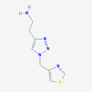 molecular formula C8H11N5S B11183864 2-[1-(1,3-Thiazol-4-ylmethyl)-1,2,3-triazol-4-yl]ethanamine 